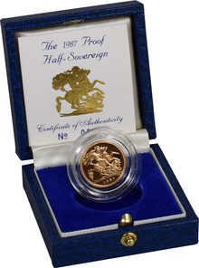 Gold Proof 1987 Half Sovereign Boxed