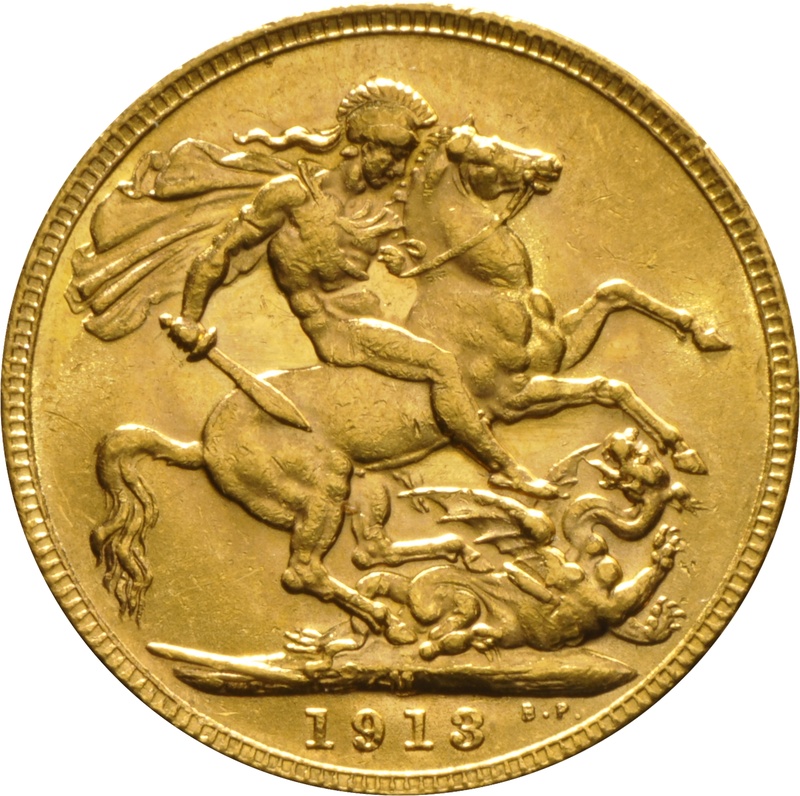 1913 Gold Sovereign - King George V - M