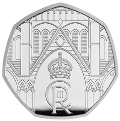 2023 Piedfort Proof 50p Silver Coin Coronation of King Charles III Boxed