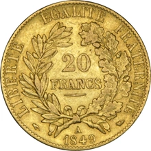 1849 20 French Francs - Ceres - A NGC AU53