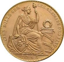 Peruvian 100 Soles - Liberty Seated