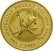 2002 Australian Kangaroo Gold Nugget Coin 1oz