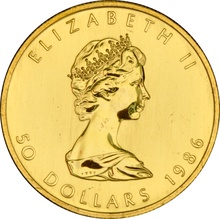 1986 1oz Canadian Maple Gold Coin