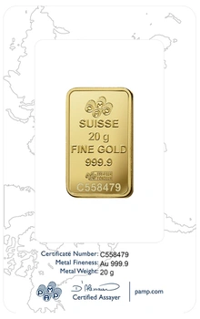 PAMP Rosa 20 Gram Gold Bar Minted
