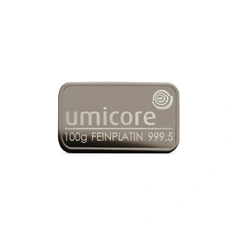 100g Platinum Bar Umicore Minted