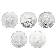 2020 1oz Silver Coin Set; Eagle, Maple, Brit, Phil, Rat
