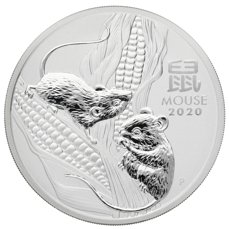 2020 2oz Australian Lunar Year of the Mouse Silver Coin