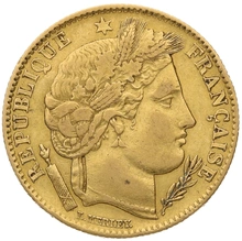 1850 10 French Francs Gold Coin Ceres A