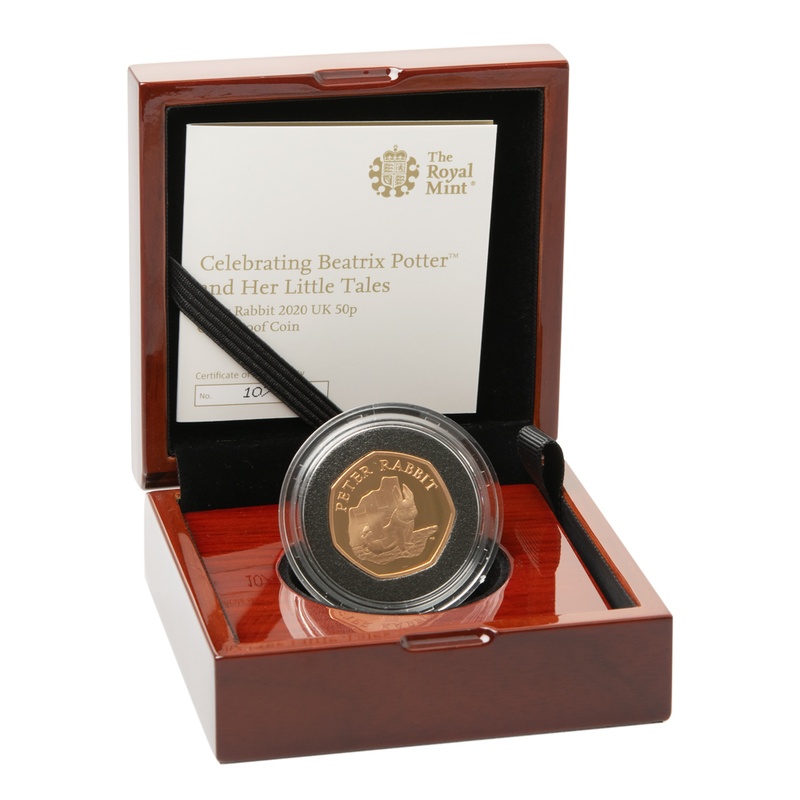 2020 Peter Rabbit Fifty Pence Proof Gold Coin Boxed