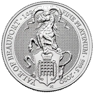 2020 1oz Yale Of Beaufort Platinum Coin Queen's Beasts