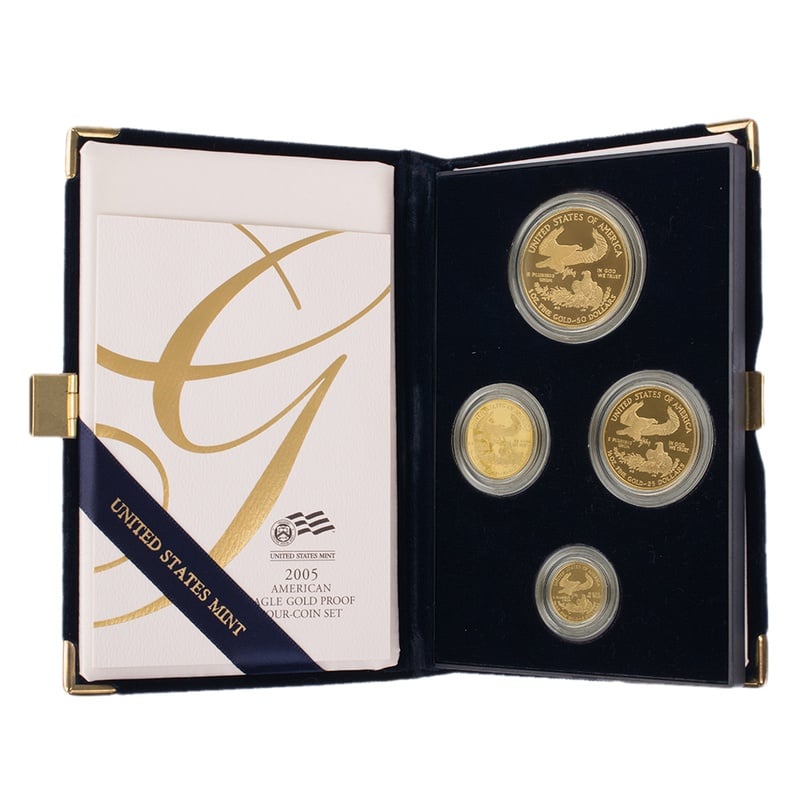 2005 Proof Gold Eagle 4-Coin Set Boxed