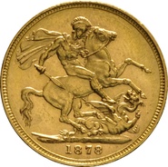 1878 Gold Sovereign - Victoria Young Head - M