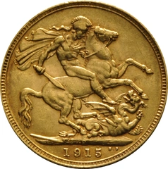 1915 Gold Sovereign Coin George V Perth