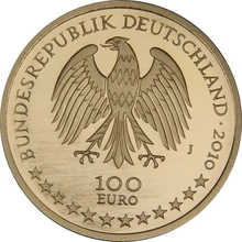 Proof German 100 Euro Gold Coin 2010 UNESCO Welterbe Wurzburger Residenz und Hofgarten Boxed
