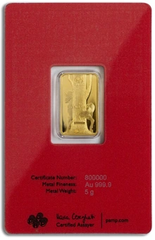 PAMP Year of the Horse 5g Gold Bar
