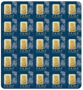 PAMP 25 Gram multigram Gold Bar minted