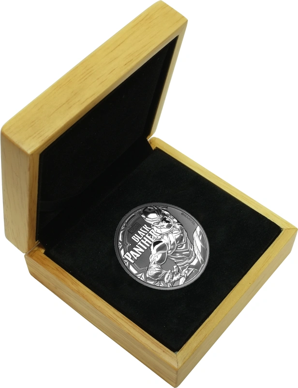 Boxed 2018 Black Panther 1oz Silver Coin