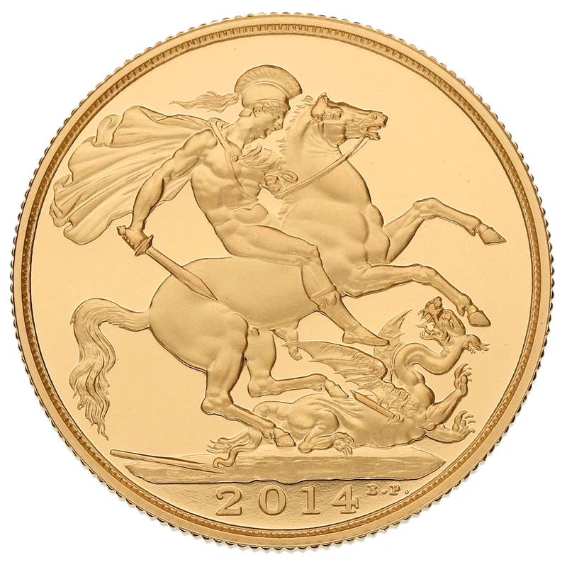 2014 £2 Two Pound Proof Gold Coin (Double Sovereign)
