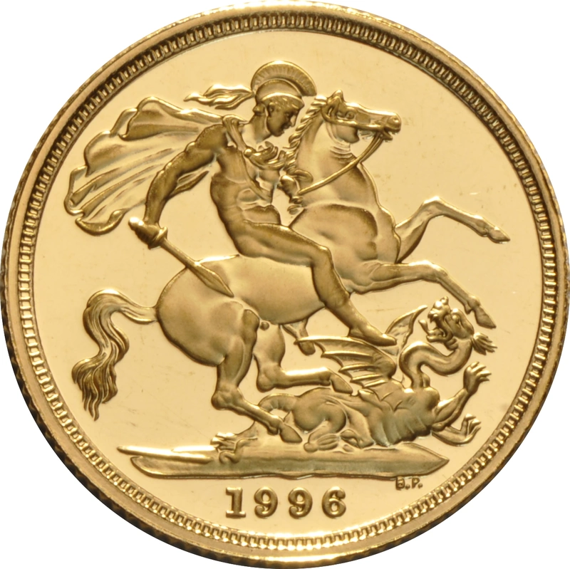 1996 Proof Gold Sovereign Coin Elizabeth II Third Head