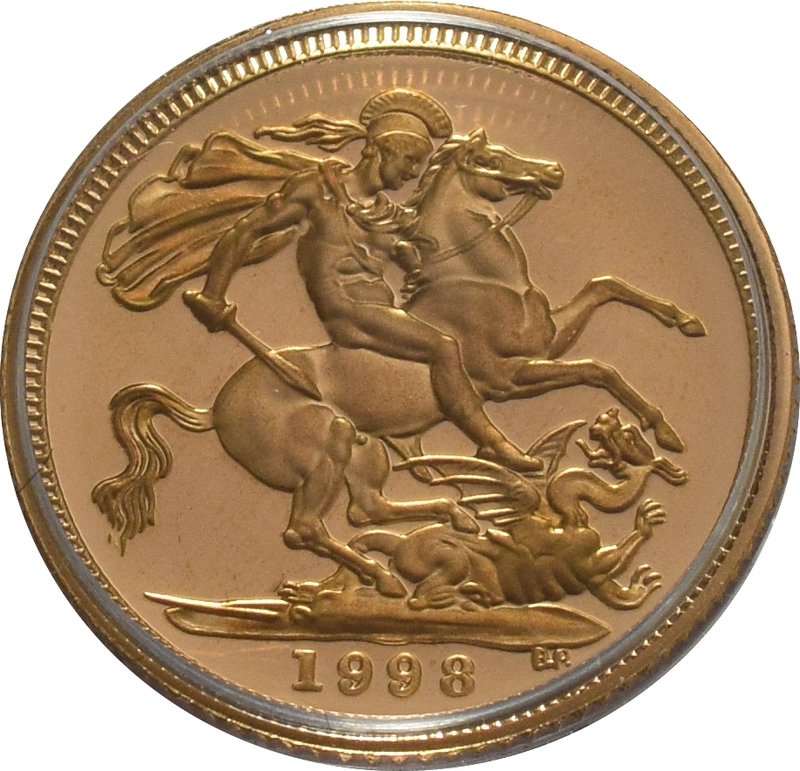 1998 Gold Half Sovereign Elizabeth II Fourth Head - Proof no box