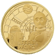 2023 1/4oz R2-D2 & C-3PO Star Wars Proof Gold Coin Boxed