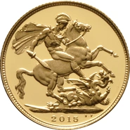 2015 Gold Sovereign - Elizabeth II 5th Head - Proof No box