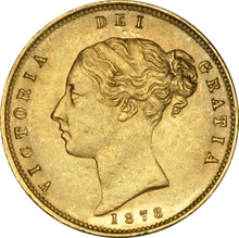 1878 Half Sovereign Victoria Young Head Shield Back - London NGC MS61