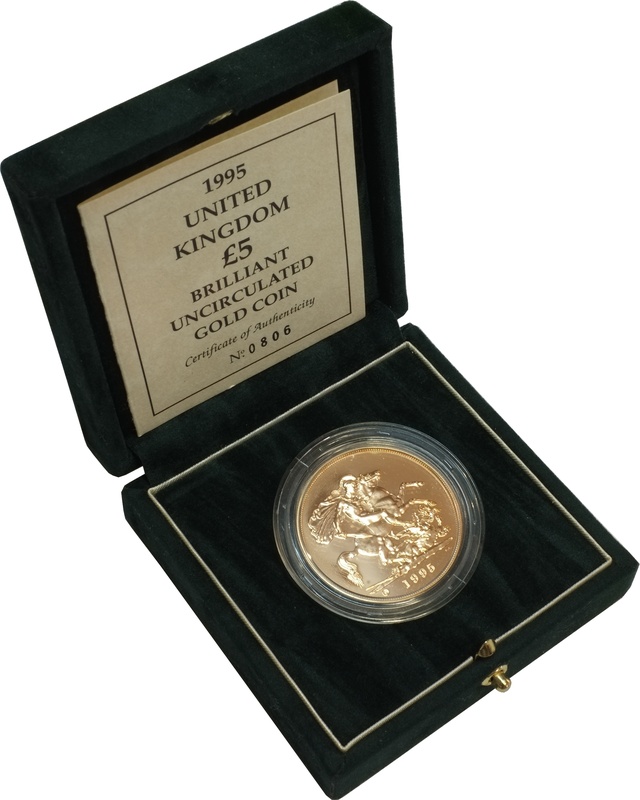 Brilliant Uncirculated Gold 1995 Five Pound Sovereign