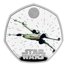 2024 50p X-Wing Star Wars Proof Silver Coin Boxed