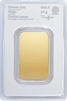 Heraeus 20 Gram Gold Bar