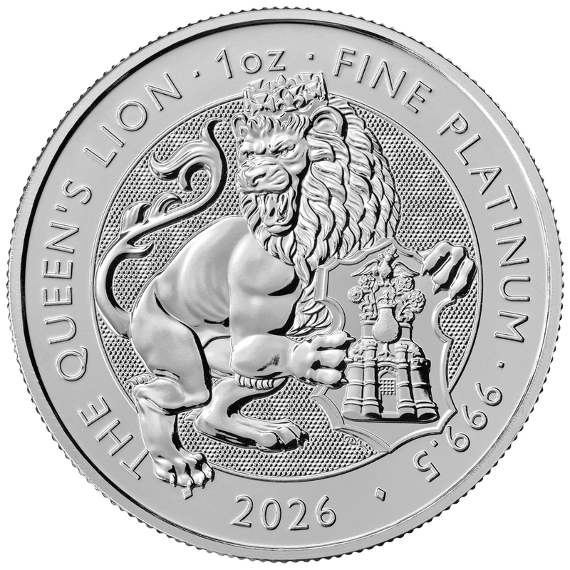 2026 Queen's Lion - Tudor Beasts 1oz Platinum Coin