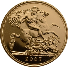 2007 Gold Sovereign Coin Elizabeth II Fourth Head