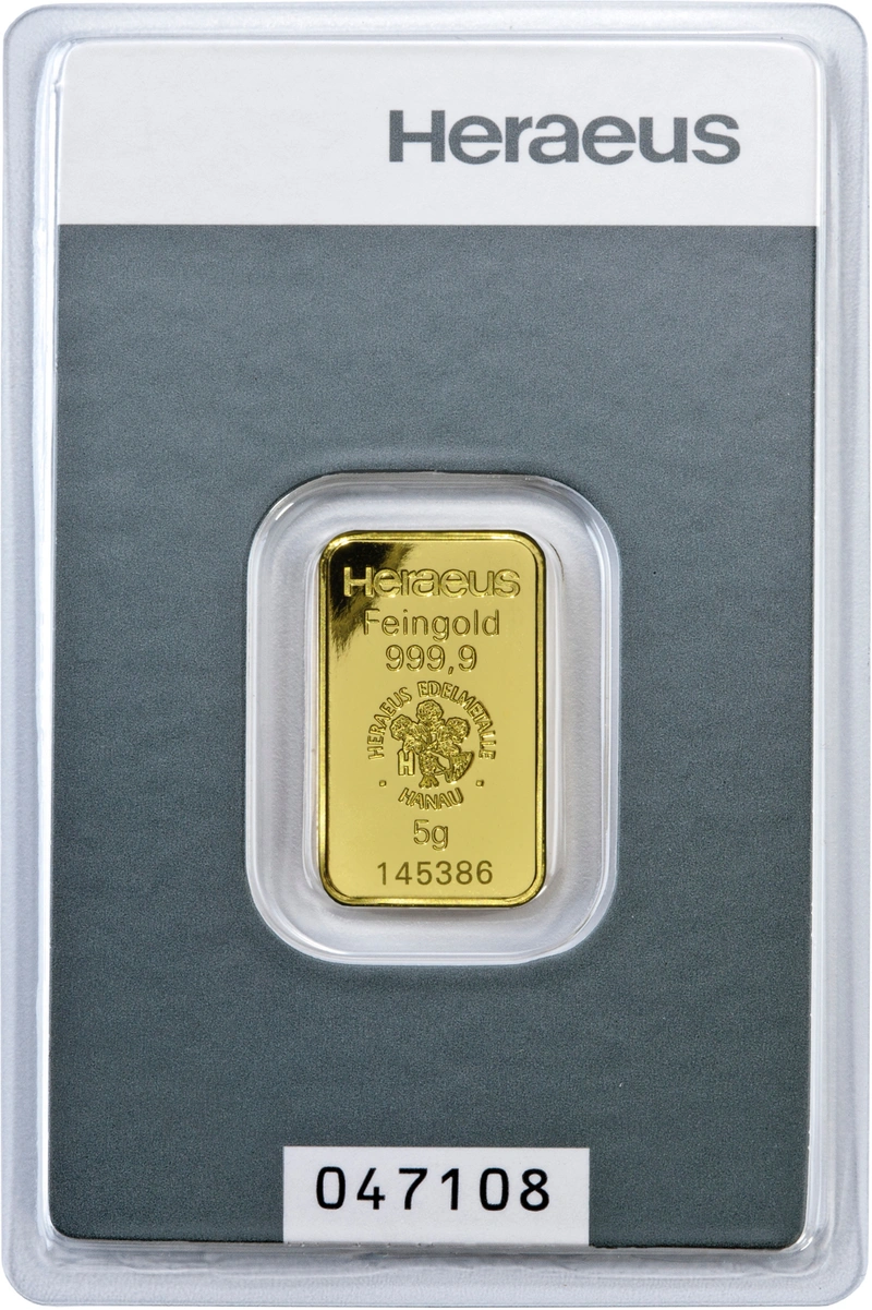Heraeus 5 Gram Gold Bar