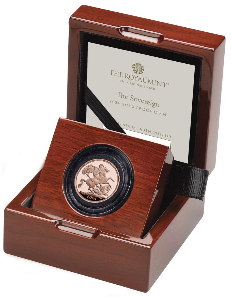 2024 Gold Proof Sovereign Coin Boxed