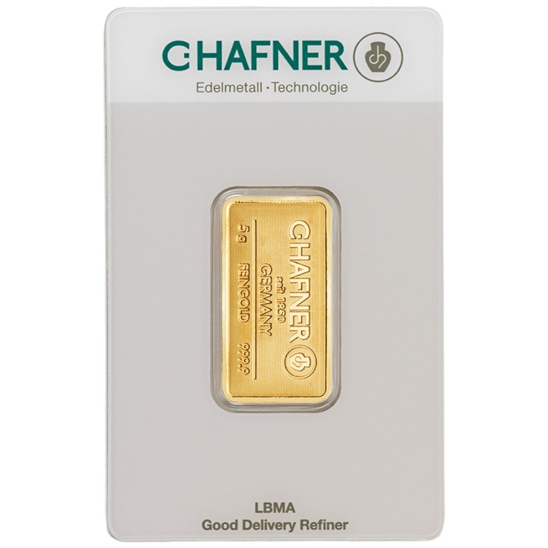 C. Hafner 5 Gram Gold Minted Bar