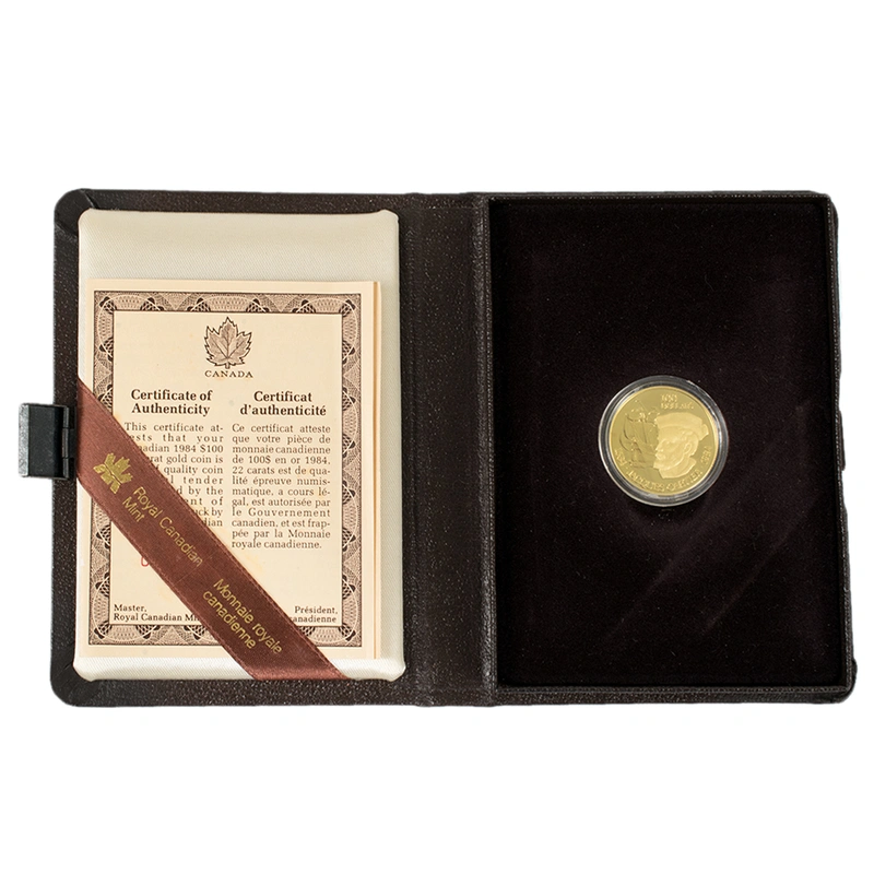 Canadian 1984 $100 Half Ounce Proof Gold Coin Jaques Cartier Boxed