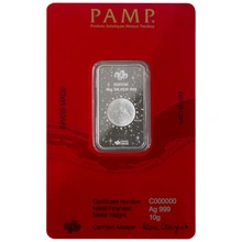 2024 PAMP 10 Gram Silver Year of the Dragon Bar Minted