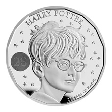 2022 25th Anniversary of Harry Potter 1oz Proof Silver Coin Boxed