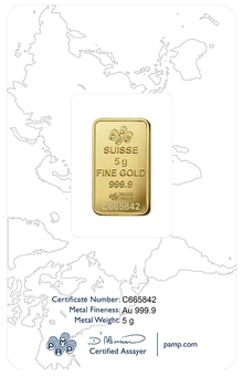PAMP Rosa 5 Gram Gold bar Minted