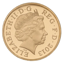Gold Proof 2013 £1 Wales Floral