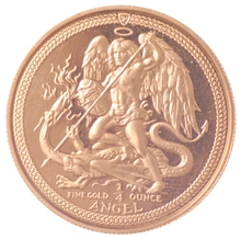 Quarter Ounce Gold Isle of Man Angel