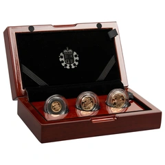 2018 Proof Gold Sovereign 3 Coin Set Boxed Smaller