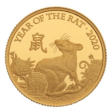 2020 Royal Mint 1/4oz Year of the Rat Proof Gold Coin Boxed