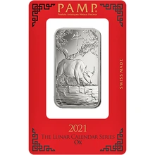 PAMP 1oz 2021 Year of the Ox Silver Bar