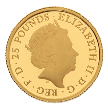 2016 1/4oz William Shakespeare Proof Gold Coin Boxed