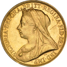 1893 Victoria Veiled Head £2 Gold coin NGC MS61