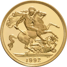 1992 £2 Two Pound Double Sovereign Proof Gold Coin Boxed