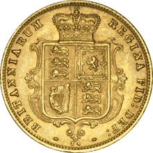 1878 Half Sovereign Victoria Young Head Shield Back - London NGC MS61