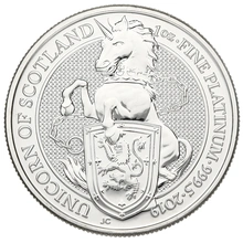 2019 Boxed 1oz Platinum Coin, The Unicorn - Queen's Beast