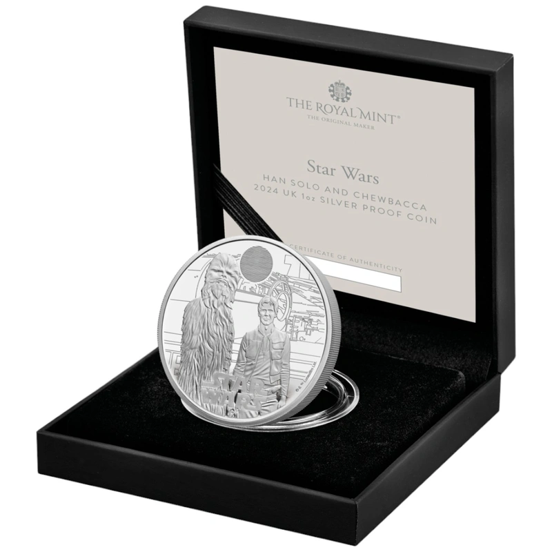 2024 Star Wars - Han Solo & Chewbacca 1oz Proof Silver Coin Boxed